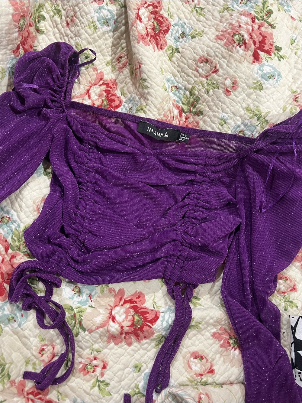 NaaNaa/ASOS Purple Two-Piece Ruched Crop Top & Skirt Set - Picture 5 of 5